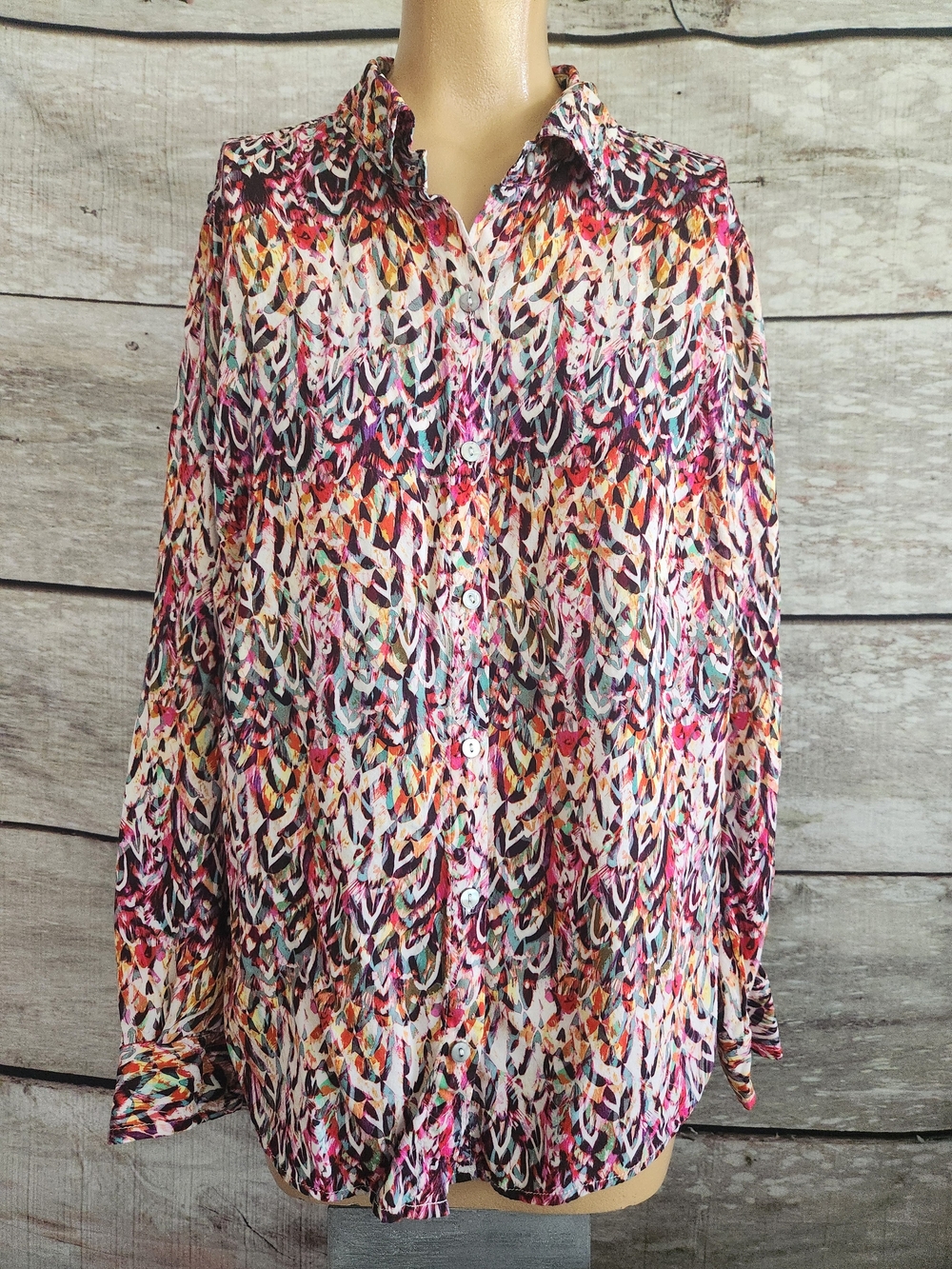 Liverpool Multicolor Abstract Print Button-Down Shirt